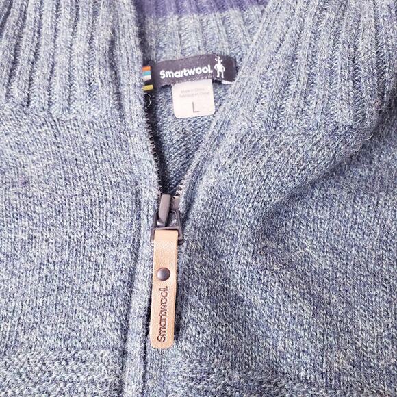 SMARTWOOL 1/2 Zip Pullover Merino Wool Blend Sweater Green Men's Size Large - Picture 3 of 12